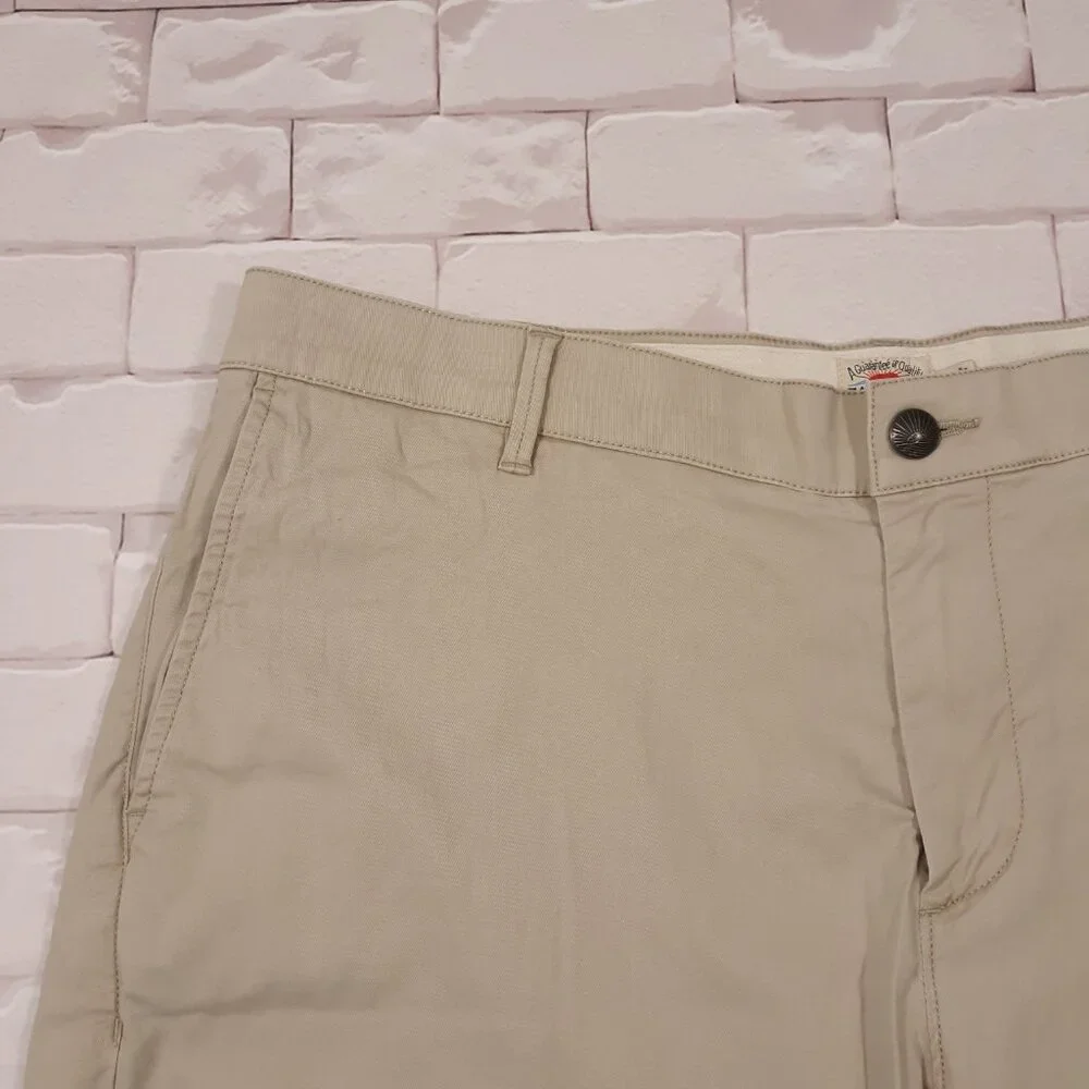 Faherty Chino Shorts Waist 36 Inseam 7.5 Beige Flat Front Cotton Tencel Elastane